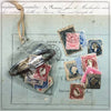 Vintage Ephemera-Filled Glass Heart with Cord Hanger