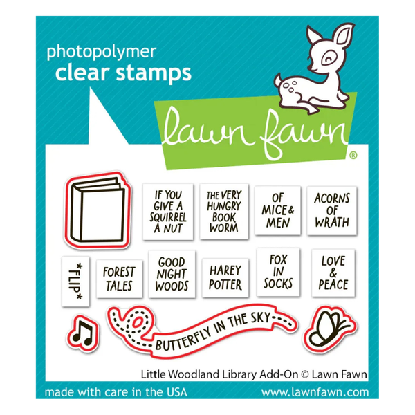 Little Woodland Library Add-on Stamp + Die Bundle