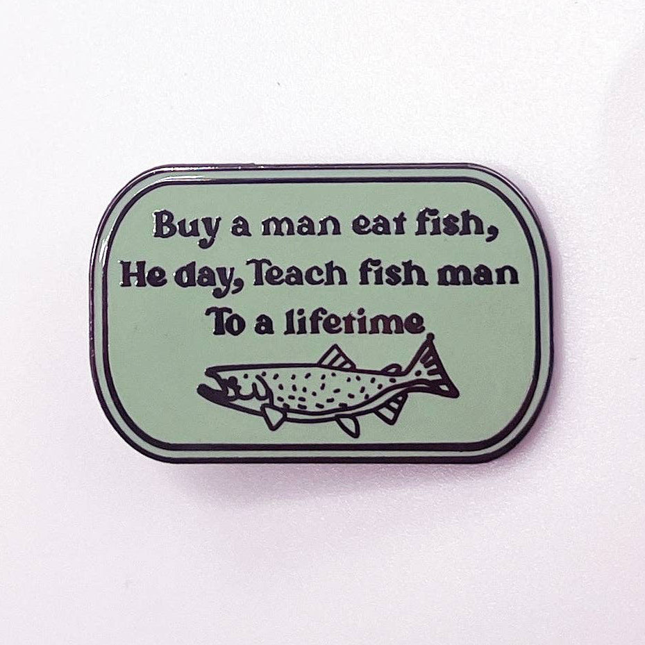 Buy a Man Eat Fish Enamel Pin