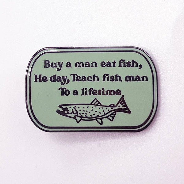 Buy a Man Eat Fish Enamel Pin
