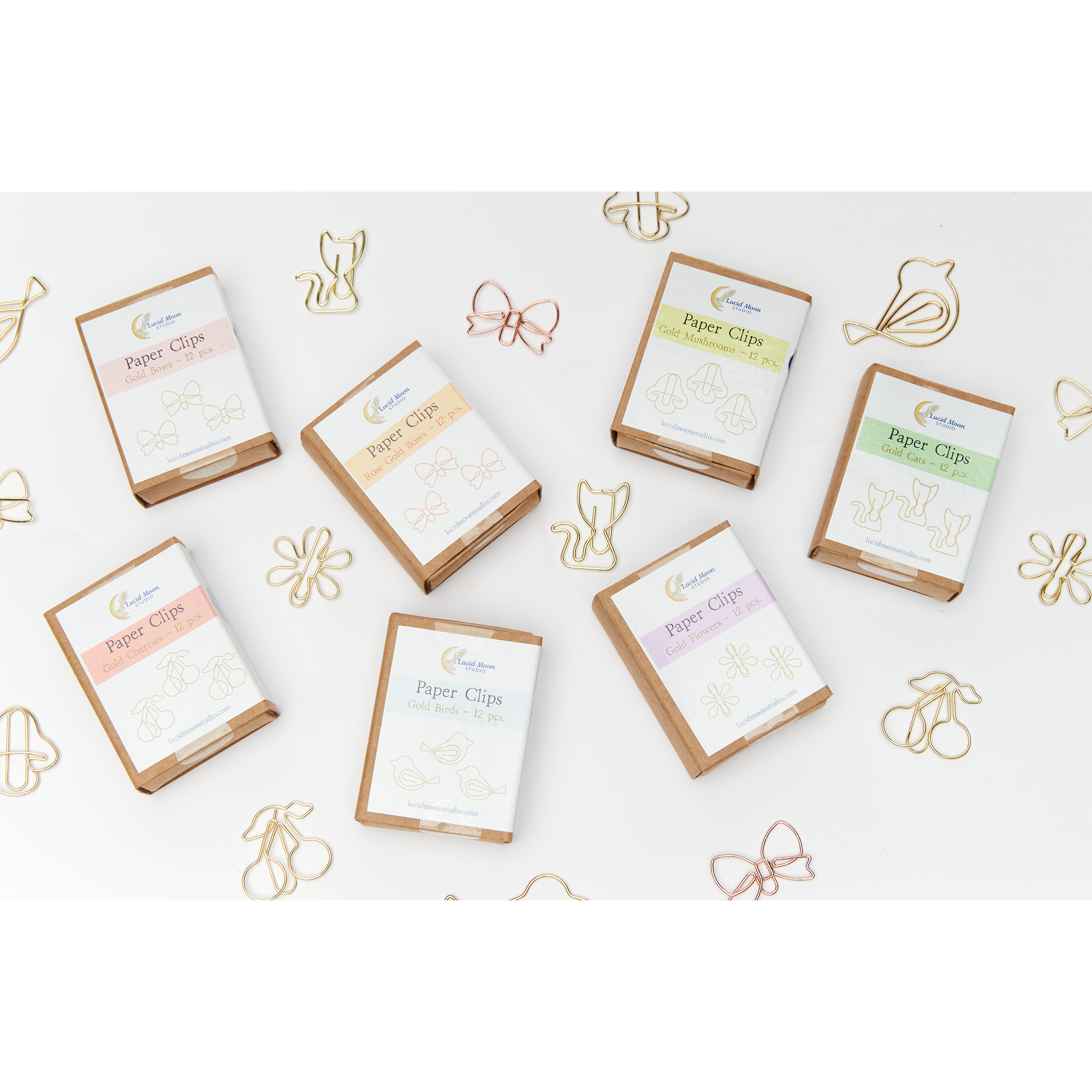 Gold Cat Paper Clips