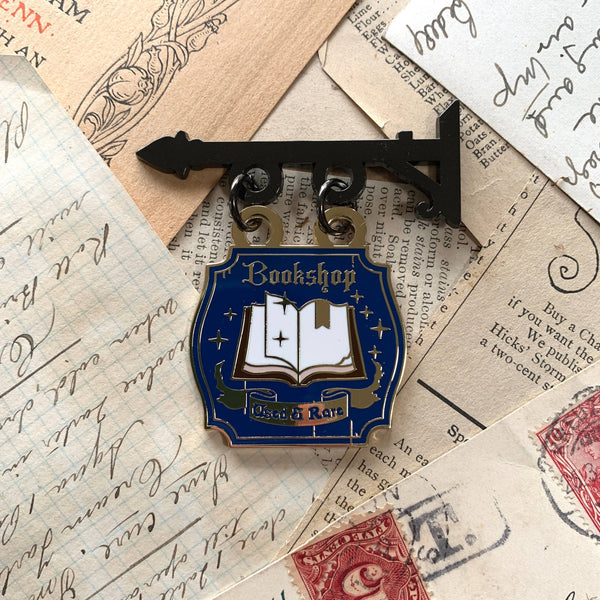 Bookshop Hanging Sign Enamel Pin