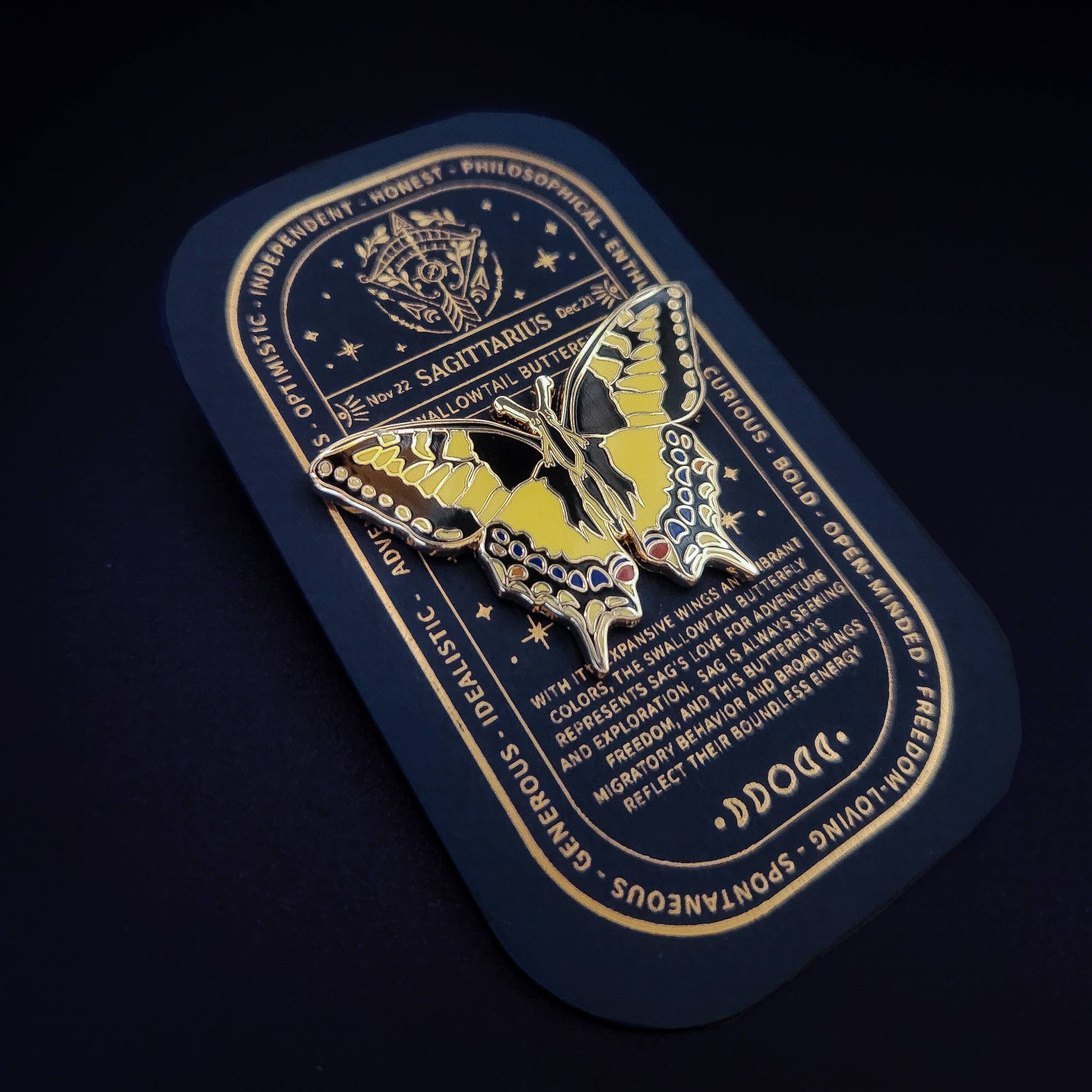Zodiac Butterfly and Moth Enamel Pin Collection