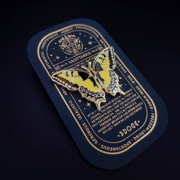 Zodiac Butterfly and Moth Enamel Pin Collection