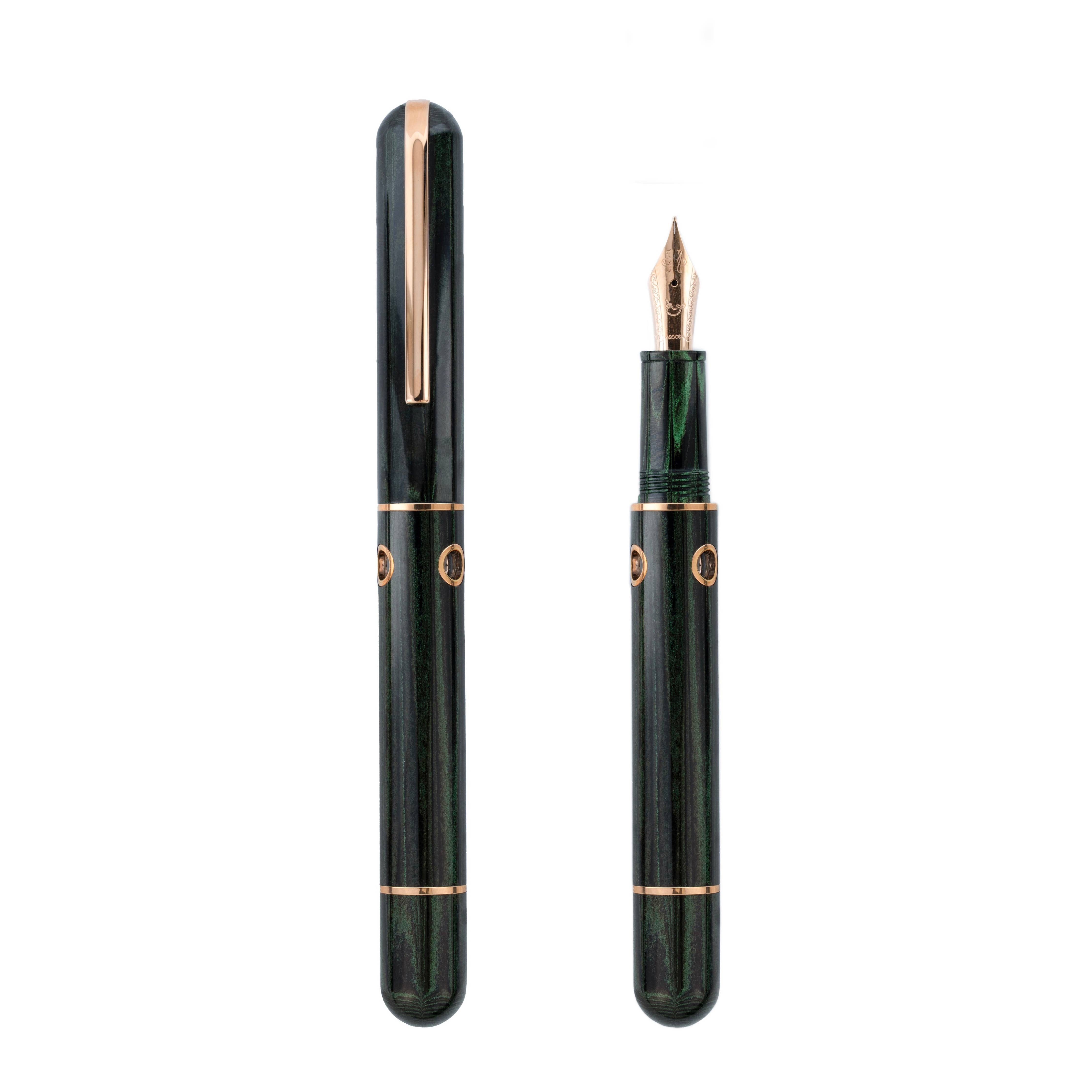 Chelonia Green Nahvalur Nautilus Ebonite Fountain Pen