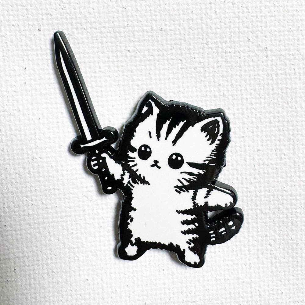 Sword Kitty Enamel Pin