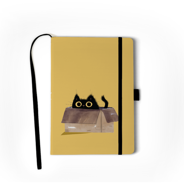Black Cat Hardbound Layflat Notebook Journal