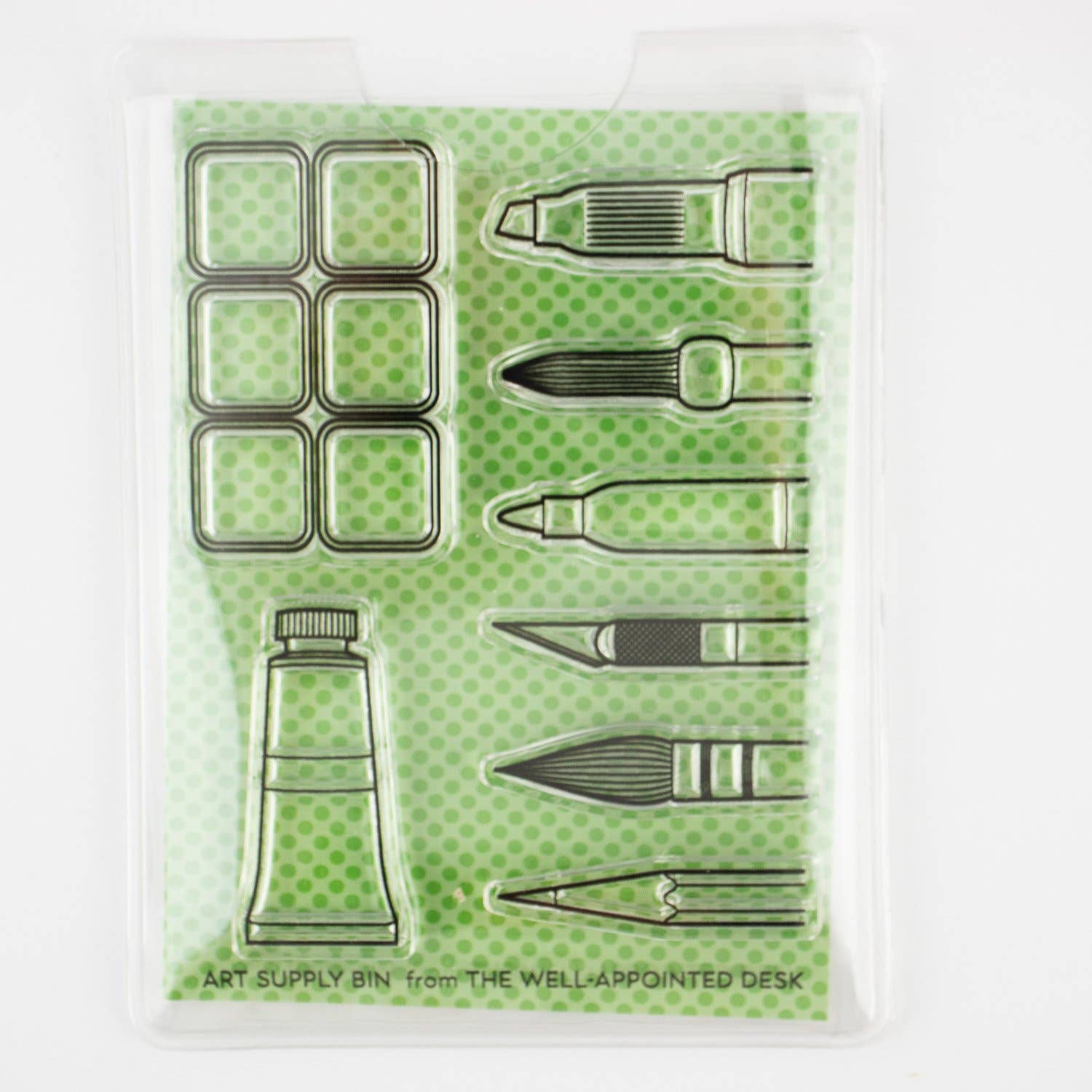Art Supply Bin 3x4 Swatching Stamp Set for Pens, Brushes, Markers, Paint, etc
