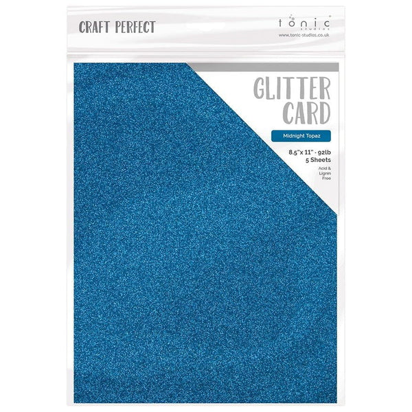 Midnight Topaz 8.5x11 Glitter Cardstock 5pk