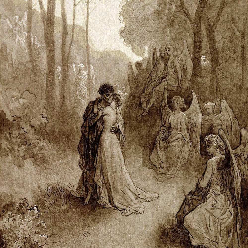 Reunited in Aidenn Framed Illustration, Edgar Allan Poe's 
