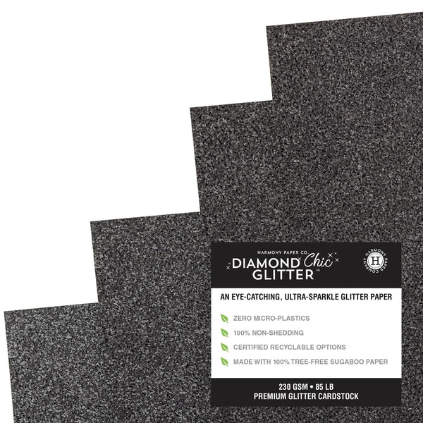 Midnight Masquerade 8.5x11 Diamond Chic Glitter Cardstock 5pk