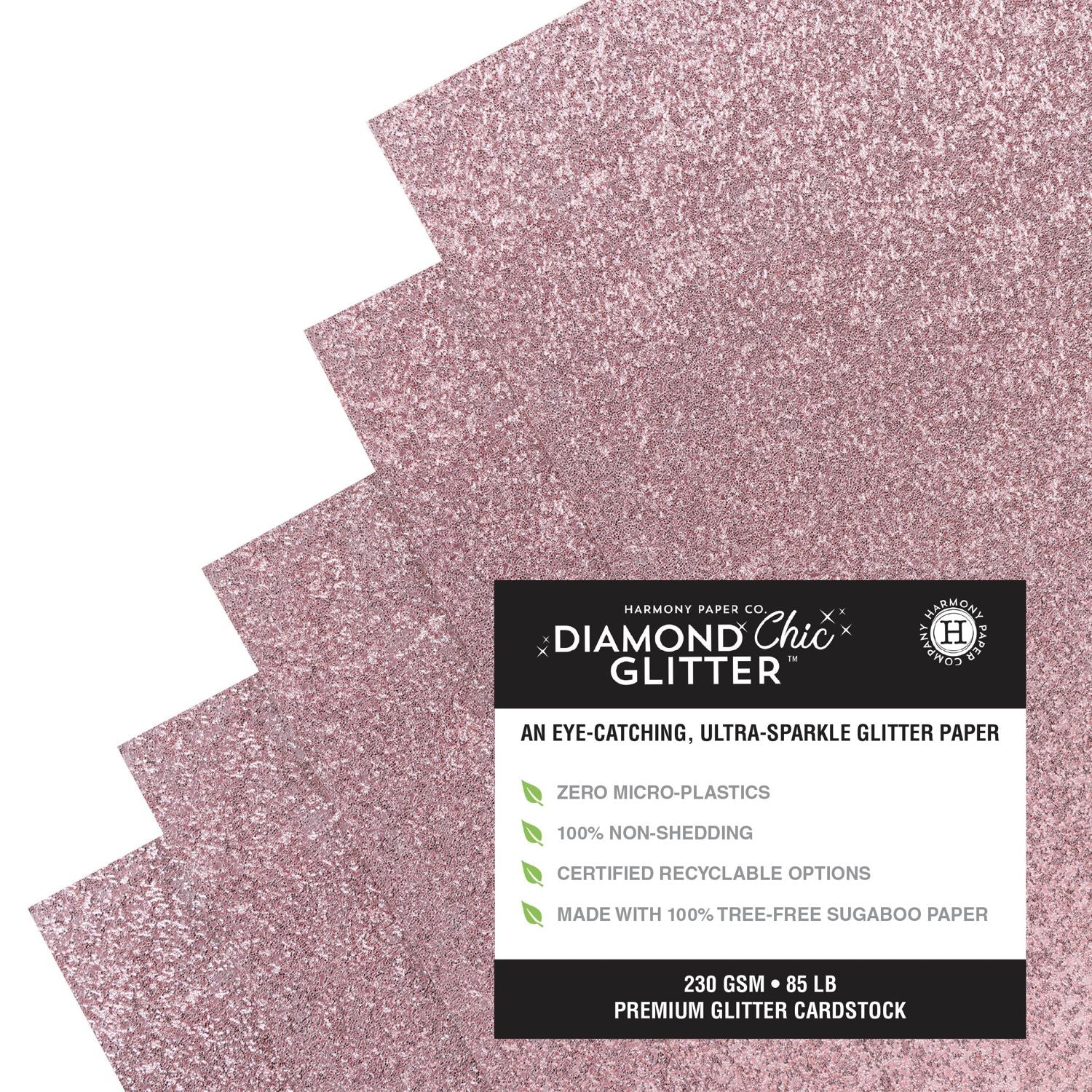 Princess Pink 8.5x11 Diamond Chic Glitter Cardstock 5pk