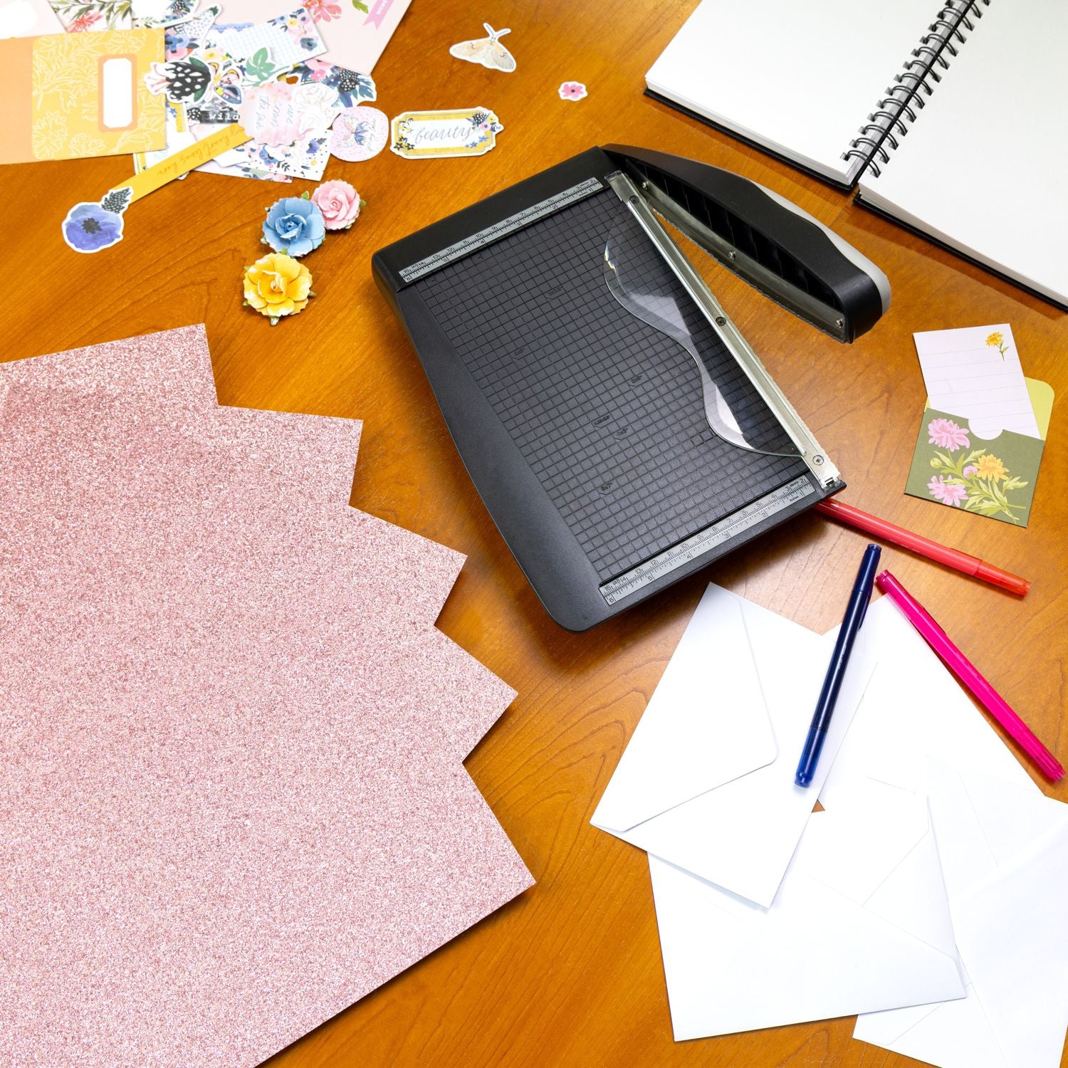 Princess Pink 8.5x11 Diamond Chic Glitter Cardstock 5pk