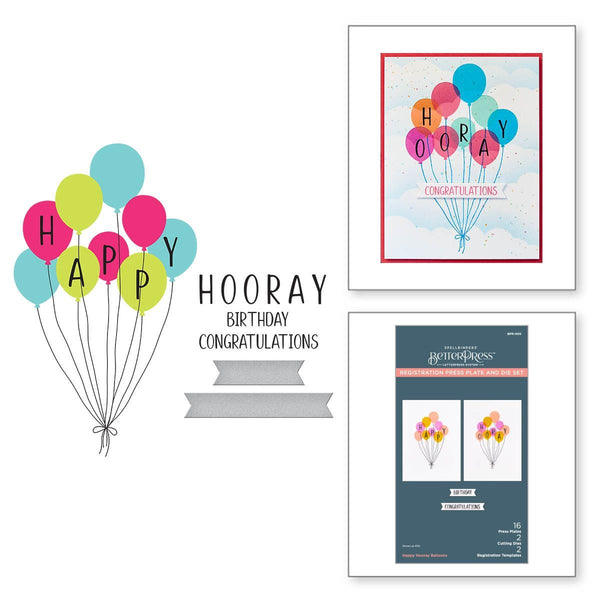 Happy Hooray Balloons Registration Press Plate + Die Set
