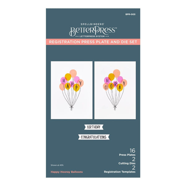 Happy Hooray Balloons Registration Press Plate + Die Set