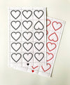 Gothic Black Hearts 15pk Perforated Letterpress Lick & Stick Stamps