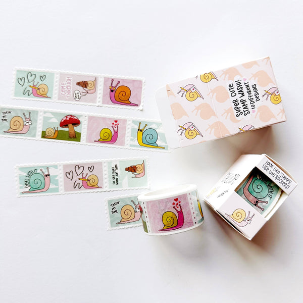 Ernie The Snail Faux-stage Stamp Washi