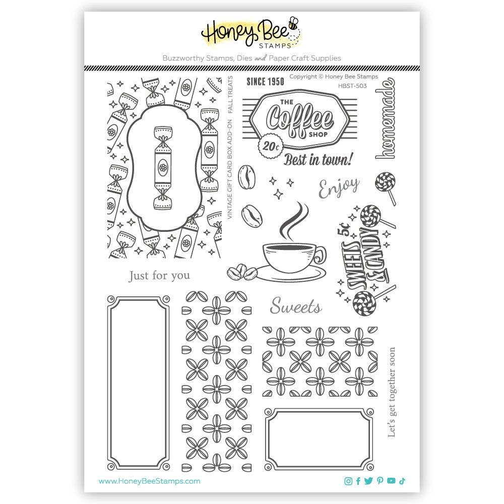 Fall Treats 6x8 Clear Stamp Set Vintage Gift Card Box Add-On {Retired}