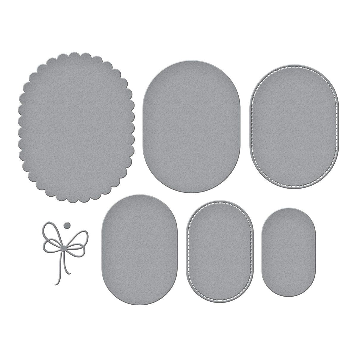 Scalloped and Stitched Edge Ovals Die Set