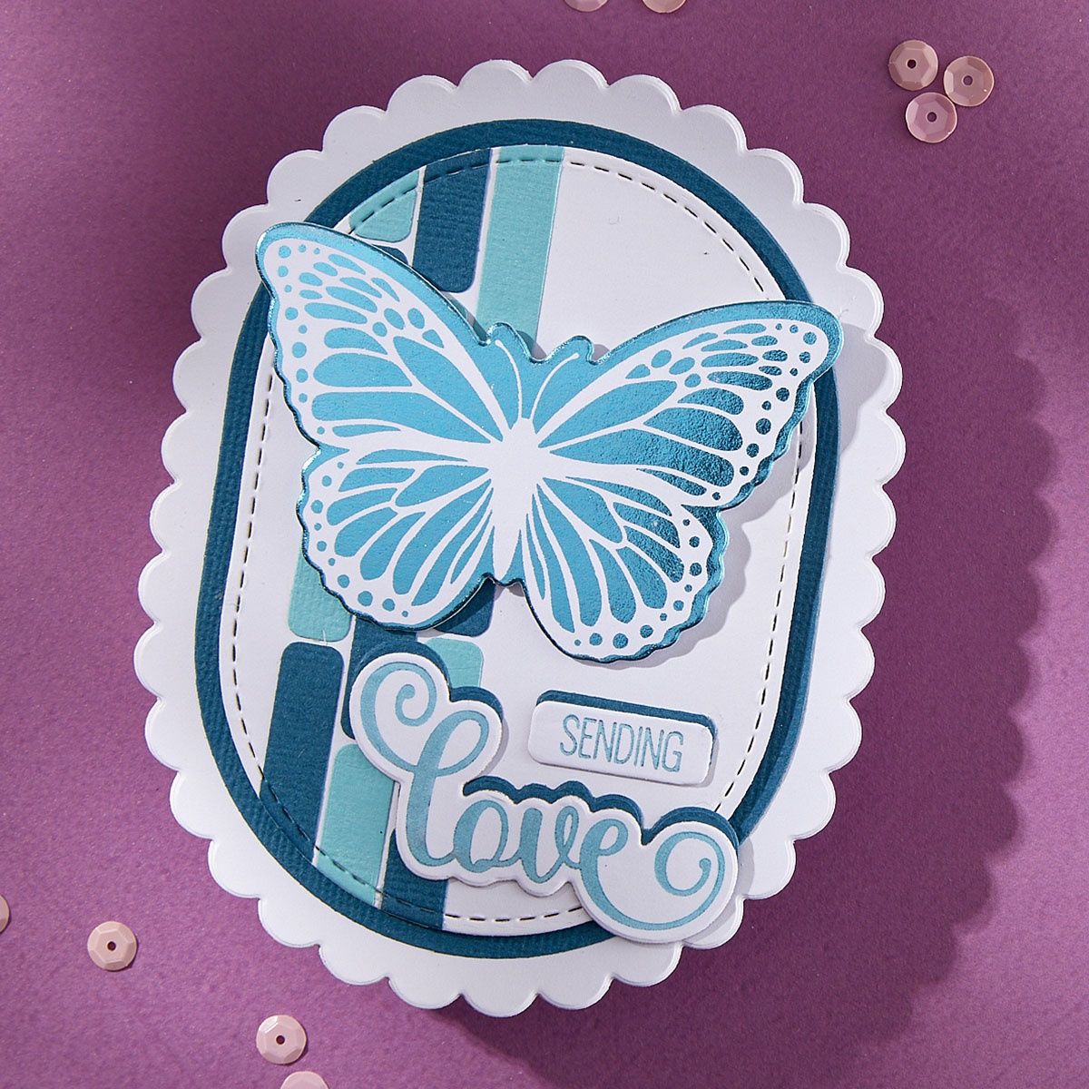 Scalloped and Stitched Edge Ovals Die Set