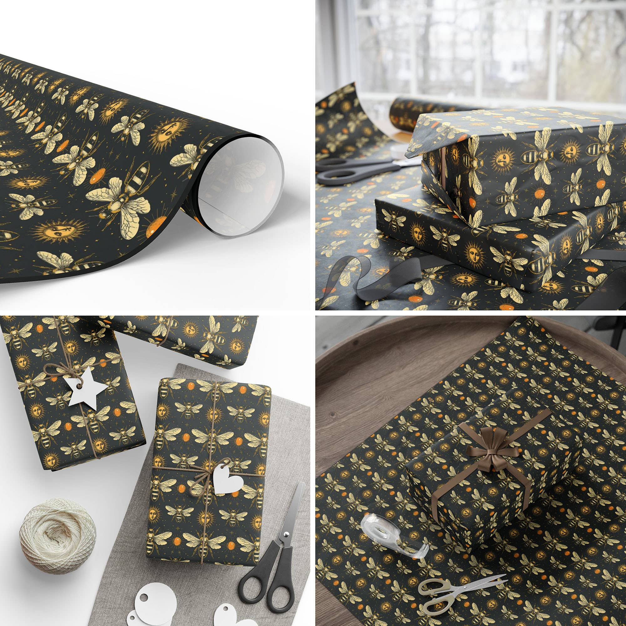 Celestial Bees Wrapping Paper