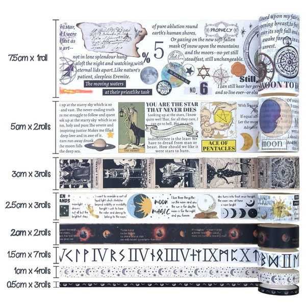 Celestial Prophecy 25-Roll Washi Tape Set
