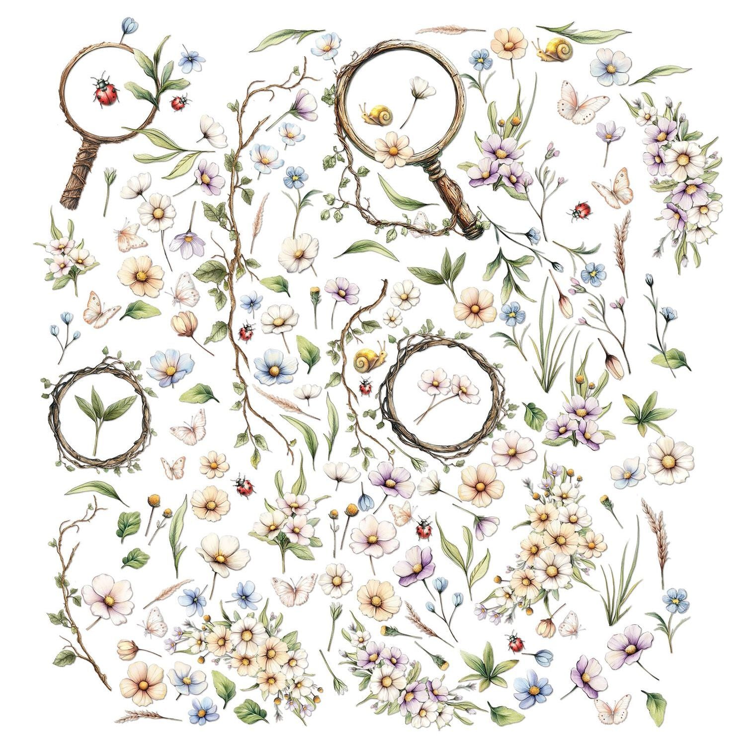 Wildflowers Looking Glass Laser Cut Elements