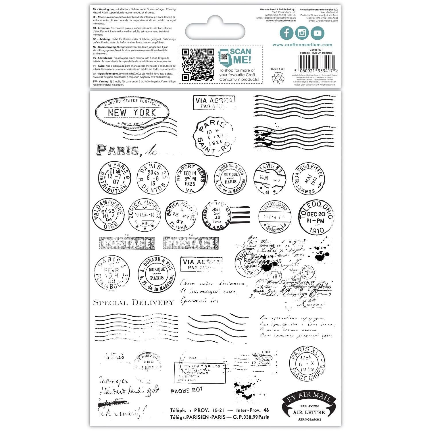 Postmark Rub-on Transfers | The Collector