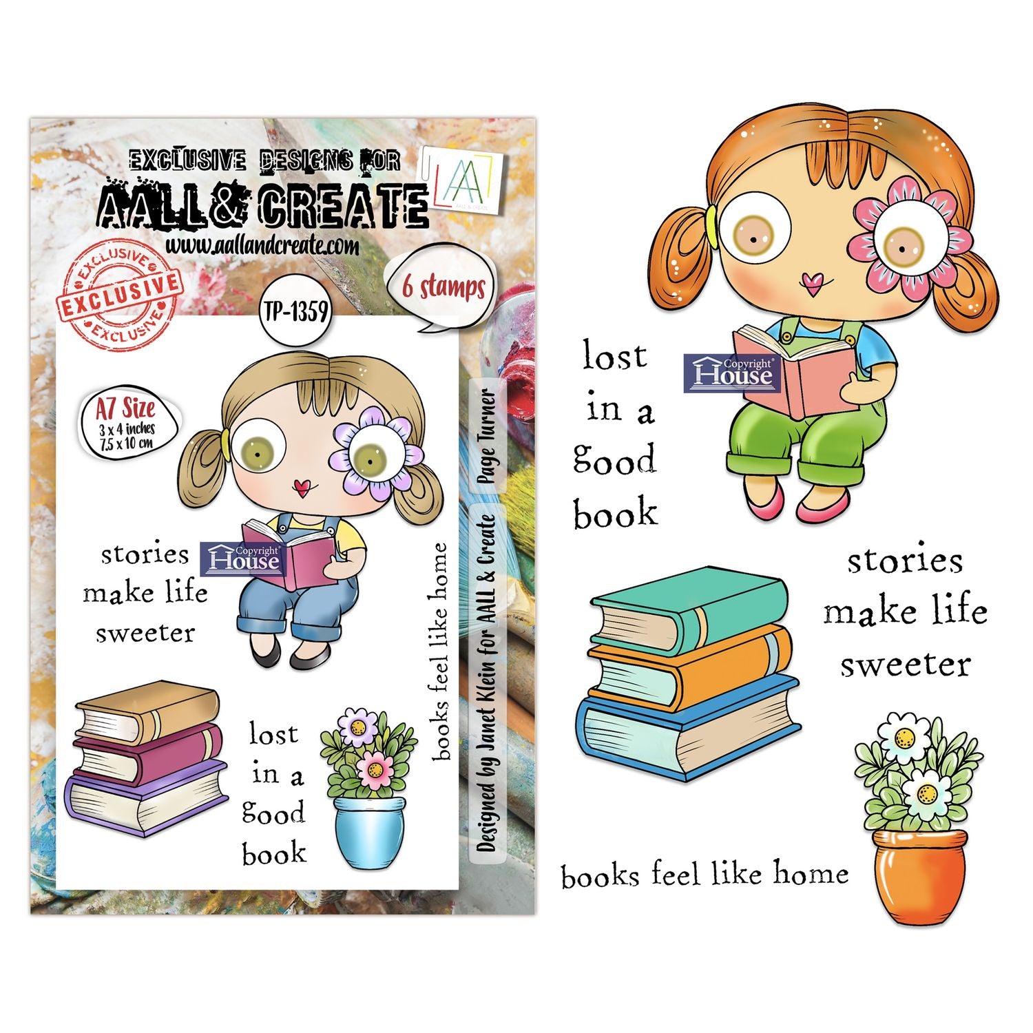 Page Turner A7 Clear Stamp Set No. 1359