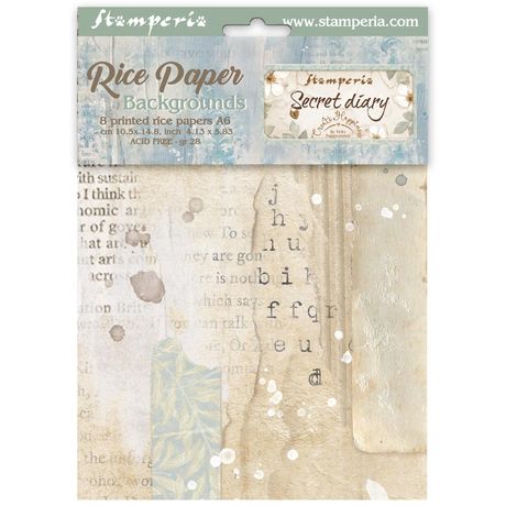 Secret Diary Assorted Backgrounds A6 Rice Paper