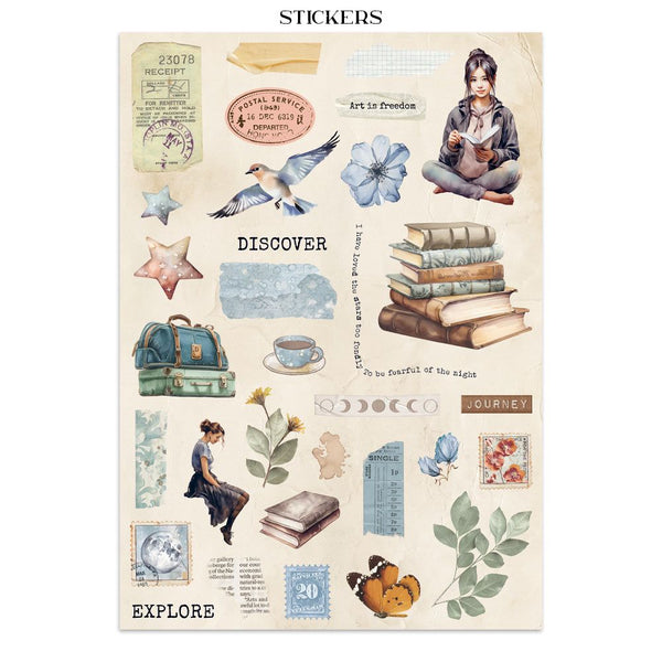 Secret Diary Junk Journal Book | Backgrounds, Stickers, and Cut-outs