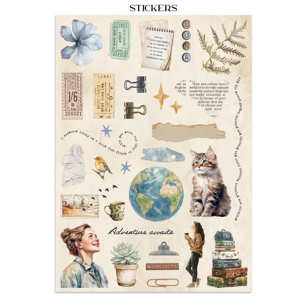 Secret Diary Junk Journal Book | Backgrounds, Stickers, and Cut-outs