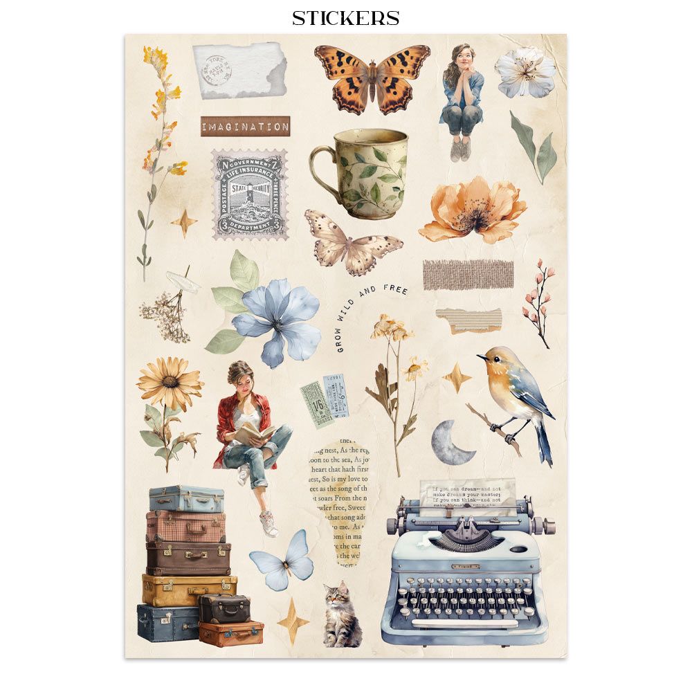 Secret Diary Junk Journal Book | Backgrounds, Stickers, and Cut-outs