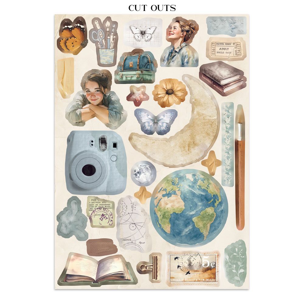 Secret Diary Junk Journal Book | Backgrounds, Stickers, and Cut-outs