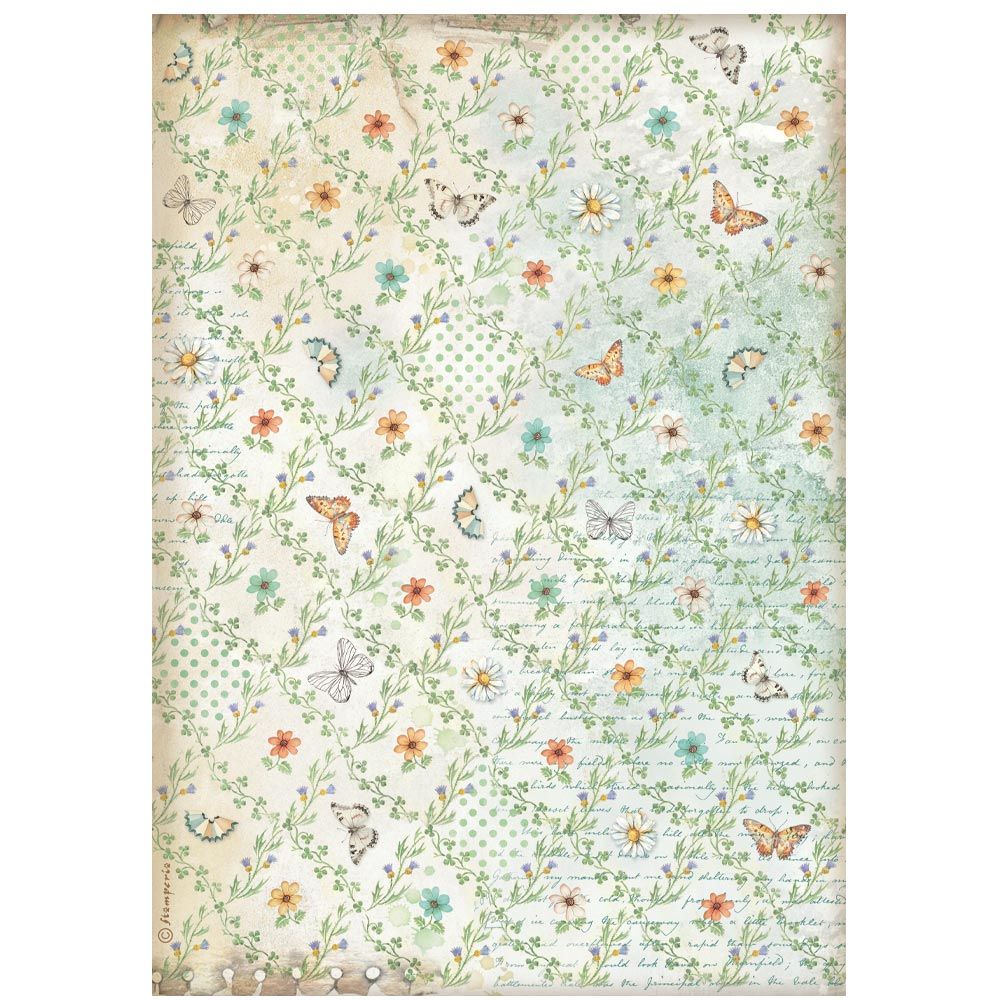 Flower & Butterfly Pattern A4 Rice Paper | Art Daisy