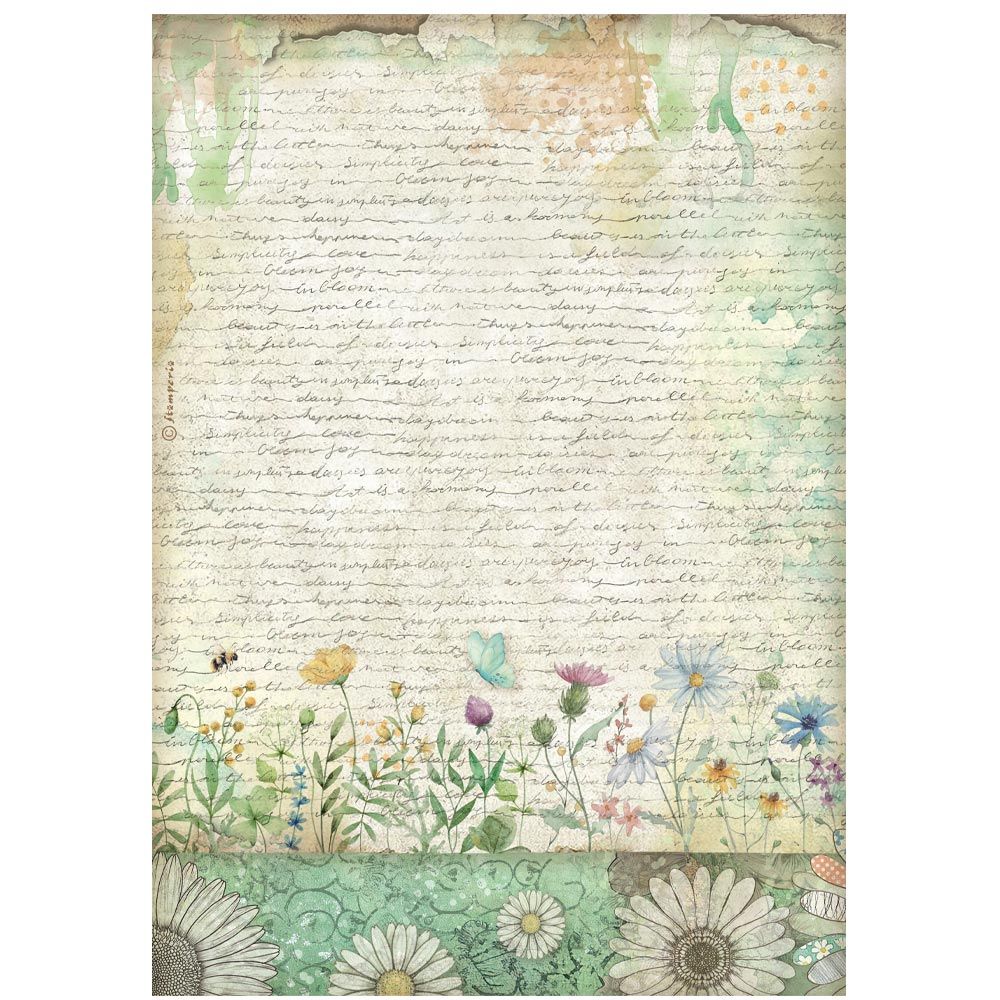 Handmade Letter With Flowers A4 Rice Paper | Daisy Art