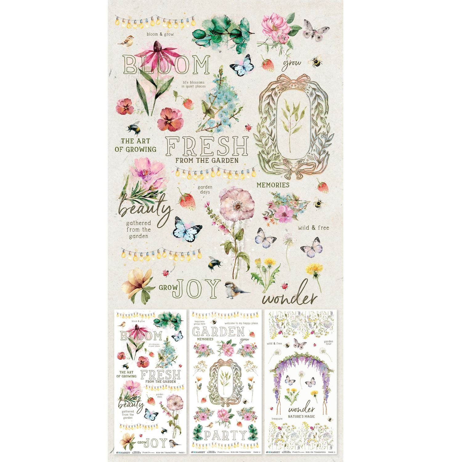 From the Garden 6x12 Blendable Rub-on Transfers
