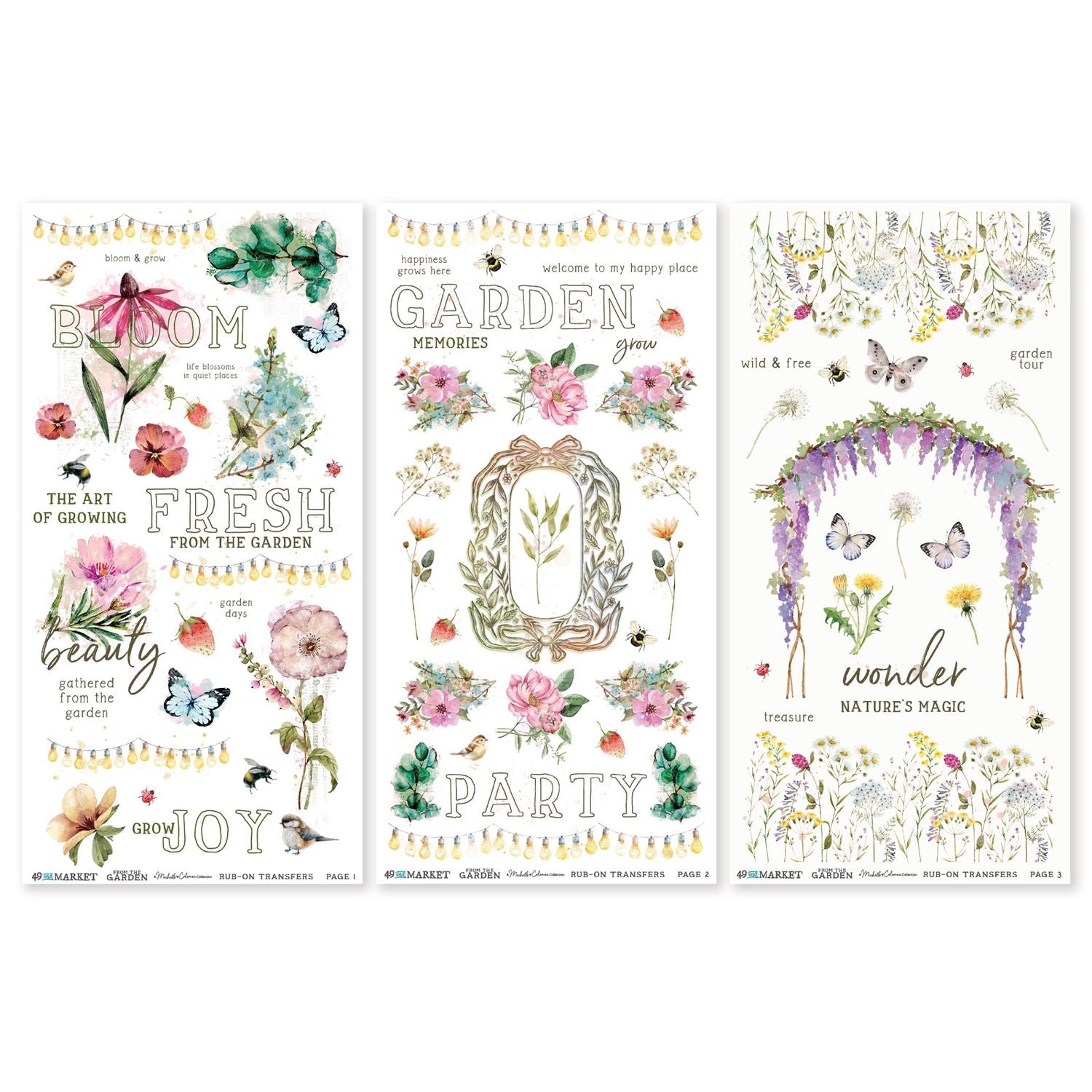 From the Garden 6x12 Blendable Rub-on Transfers
