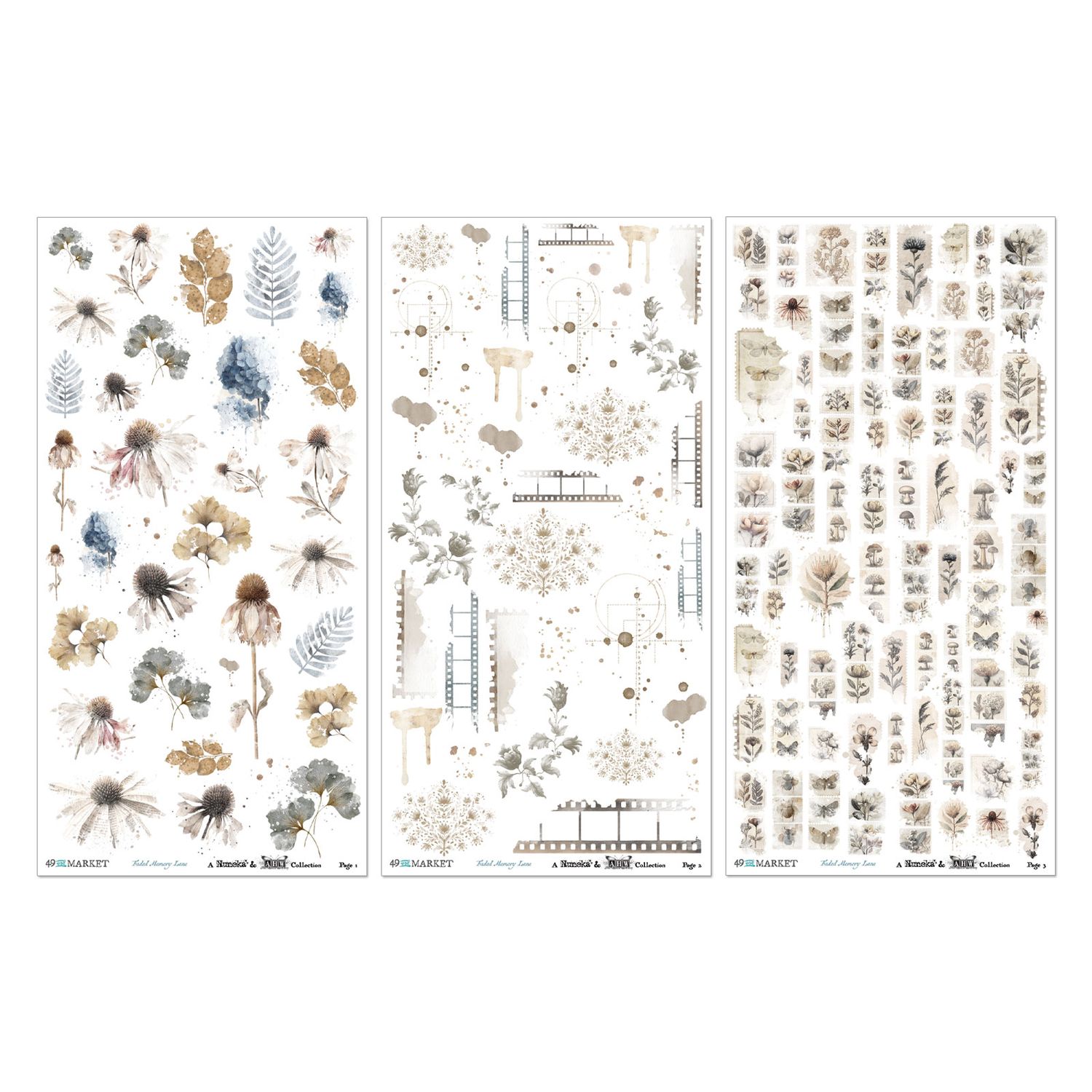 Faded Memory Lane 6x12 Essential Rub-on Transfers