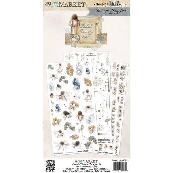 Faded Memory Lane 6x12 Essential Rub-on Transfers