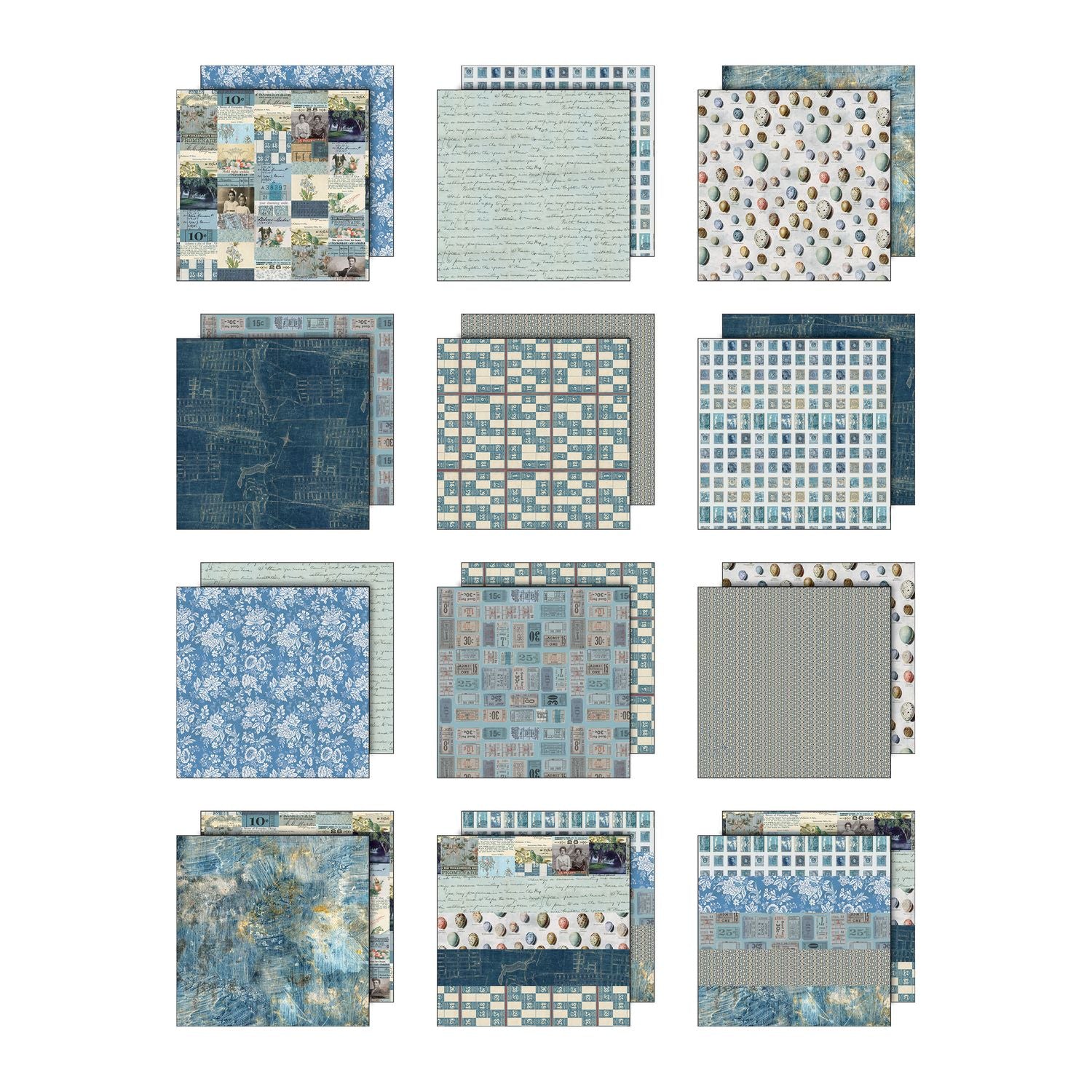 Palette Collection: Blue | Double-Sided Cardstock Paper Pack | idea-ology