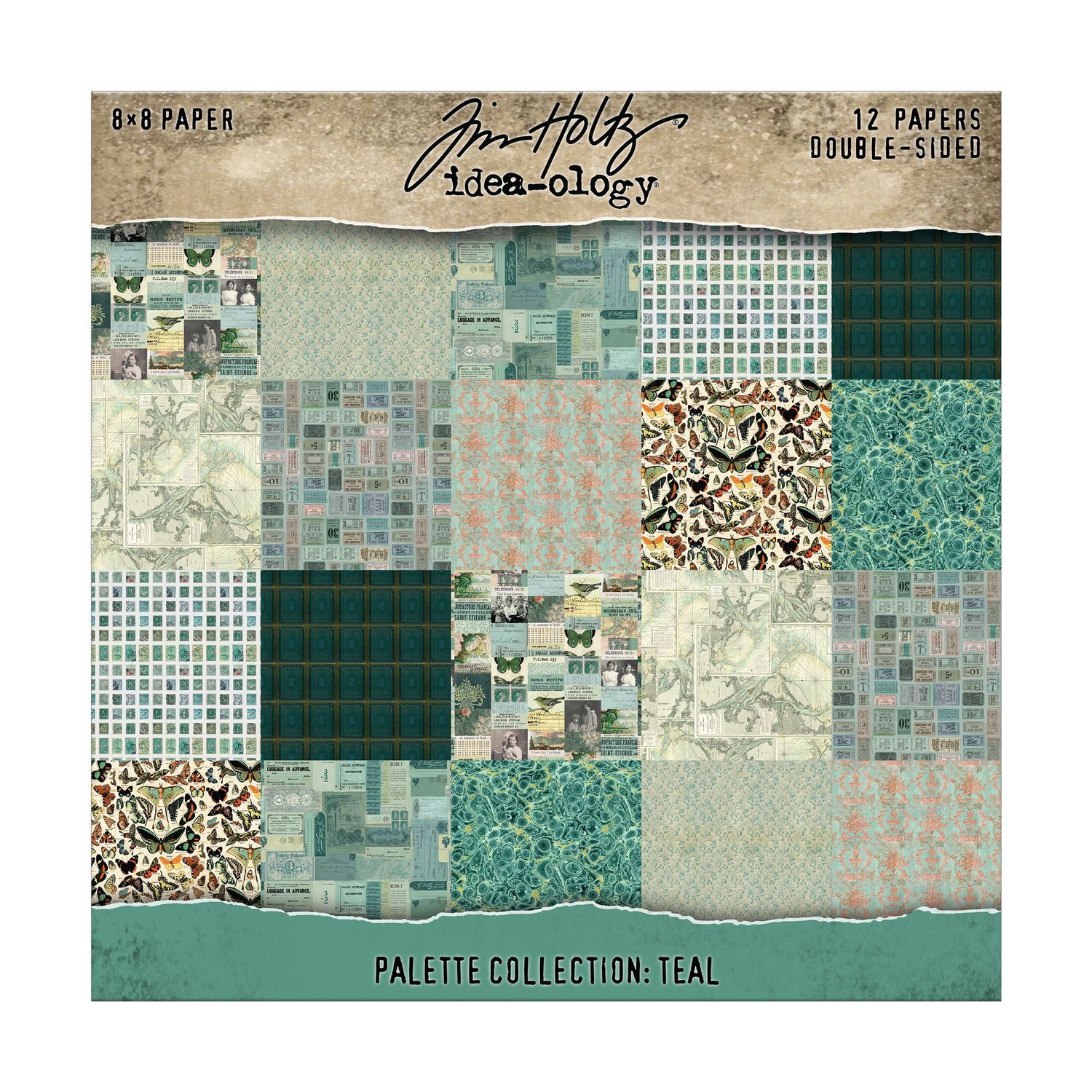 Palette Collection: Teal | Double-Sided Cardstock Paper Pack | idea-ology