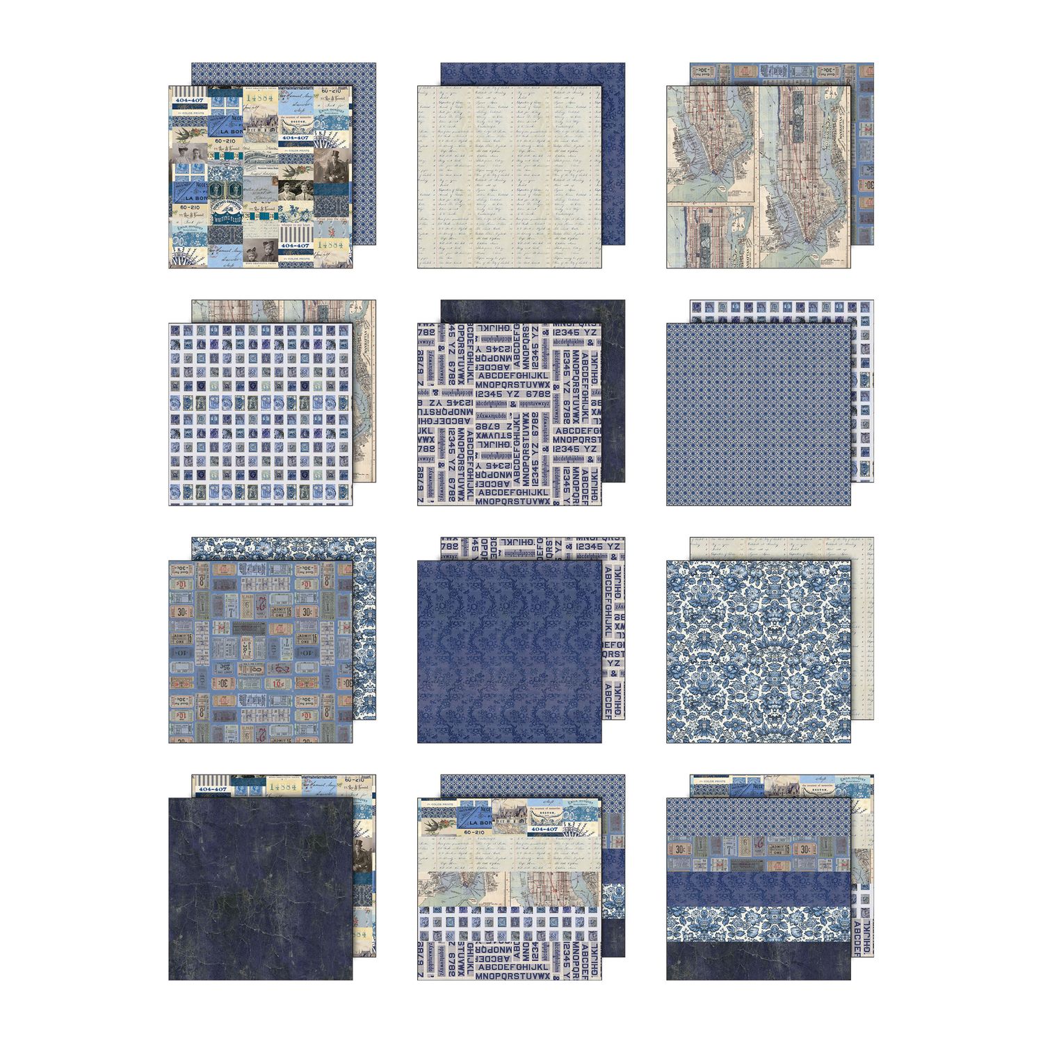 Palette Collection: Indigo | Double-Sided Cardstock Paper Pack | idea-ology