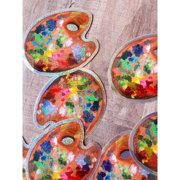 Painter's Palette Glitter Sticker