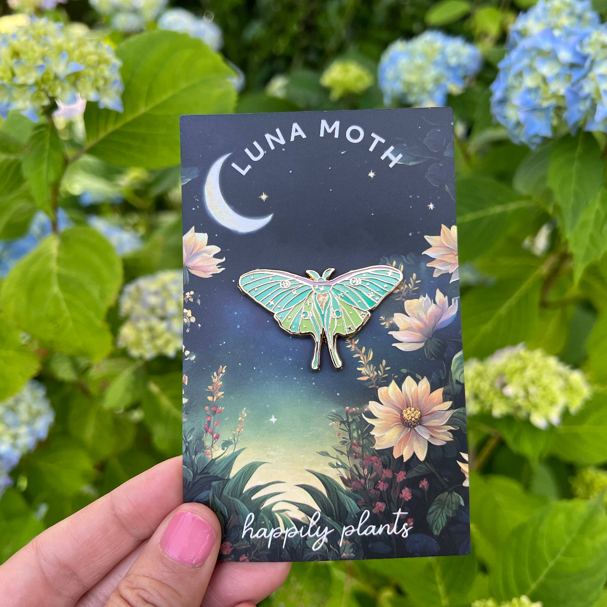 Luna Moth Luminescent Enamel Pin