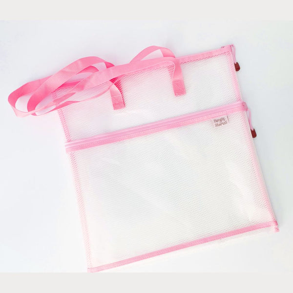 Clear Vinyl Reinforced Mesh Zippered Craft Bags