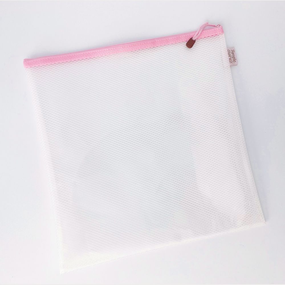 Clear Vinyl Reinforced Mesh Zippered Craft Bags