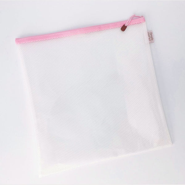 Clear Vinyl Reinforced Mesh Zippered Craft Bags