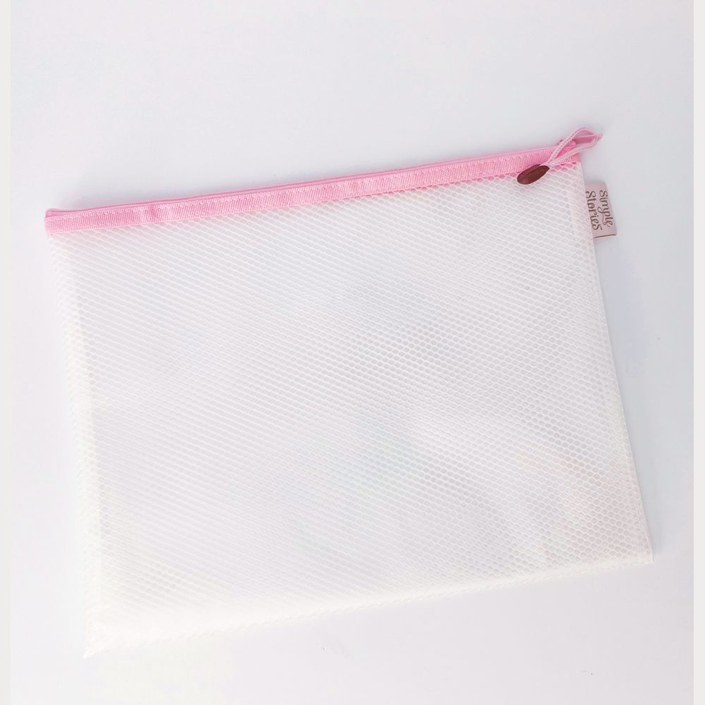 Clear Vinyl Reinforced Mesh Zippered Craft Bags