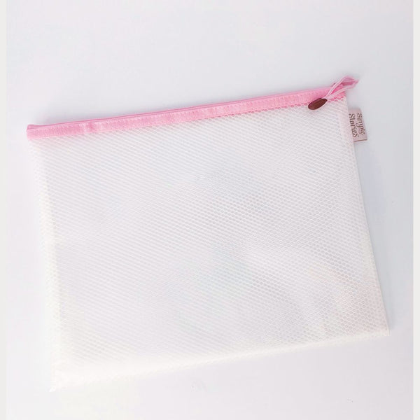 Clear Vinyl Reinforced Mesh Zippered Craft Bags